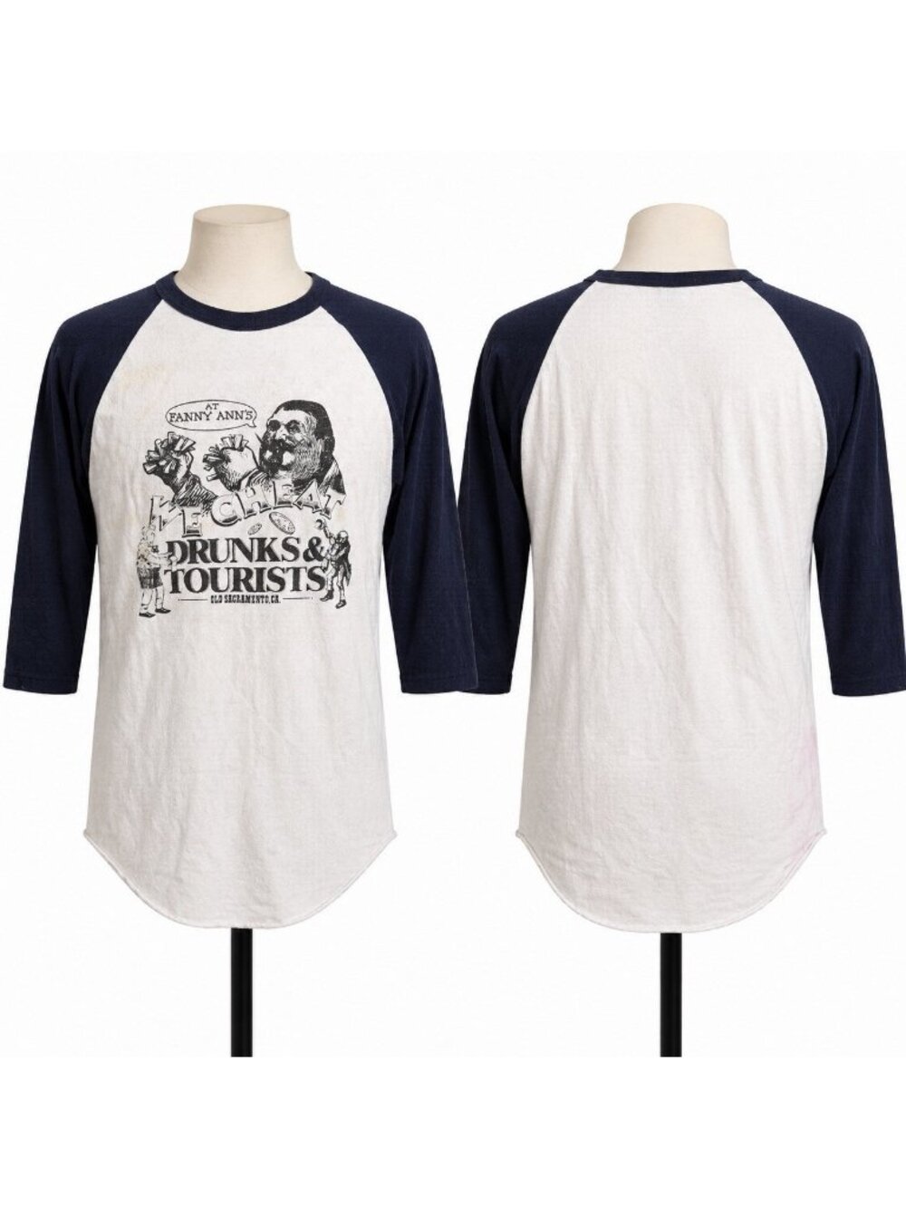 Vintage Fanny Ann’s Old Sacramento Drunks Tourists Raglan Shirt USA Made